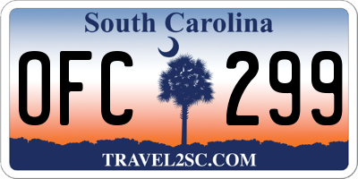 SC license plate OFC299