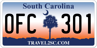 SC license plate OFC301