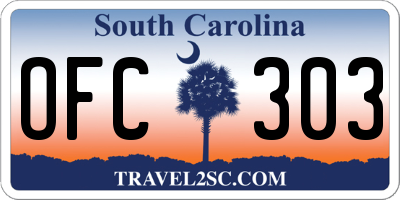 SC license plate OFC303