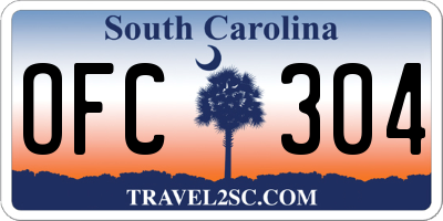 SC license plate OFC304