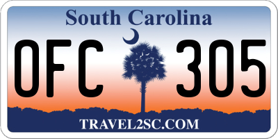 SC license plate OFC305
