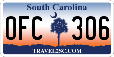 SC license plate OFC306