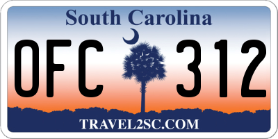SC license plate OFC312