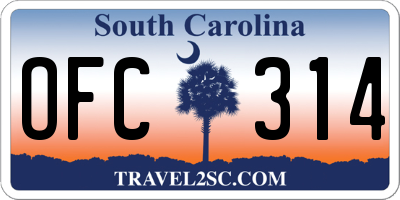 SC license plate OFC314