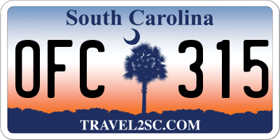SC license plate OFC315