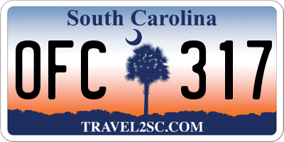 SC license plate OFC317