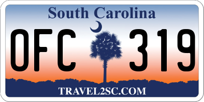 SC license plate OFC319