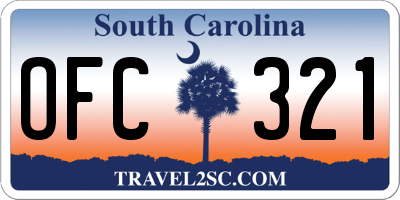 SC license plate OFC321