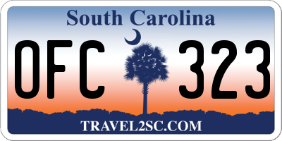 SC license plate OFC323