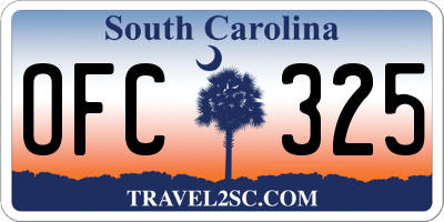 SC license plate OFC325