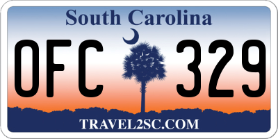 SC license plate OFC329
