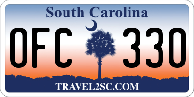 SC license plate OFC330