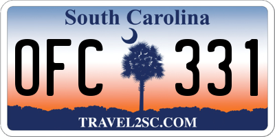 SC license plate OFC331