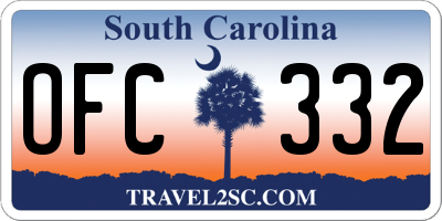 SC license plate OFC332