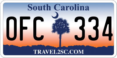 SC license plate OFC334