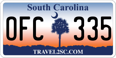SC license plate OFC335