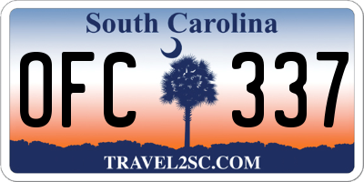 SC license plate OFC337