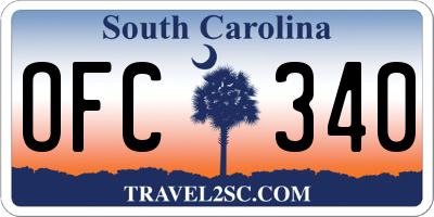 SC license plate OFC340