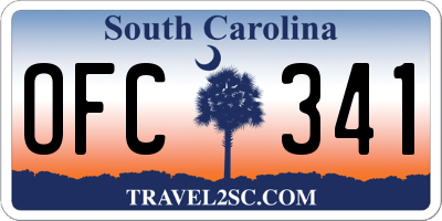 SC license plate OFC341