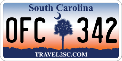 SC license plate OFC342