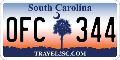 SC license plate OFC344