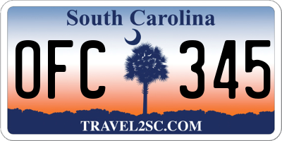 SC license plate OFC345