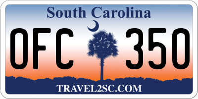 SC license plate OFC350