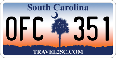 SC license plate OFC351