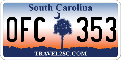 SC license plate OFC353