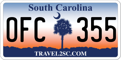 SC license plate OFC355