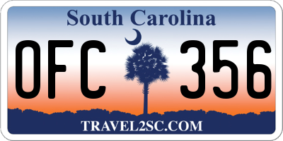 SC license plate OFC356