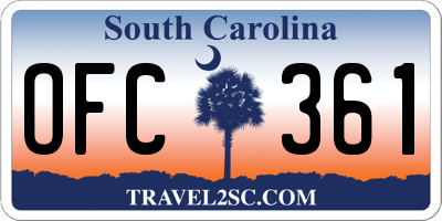 SC license plate OFC361