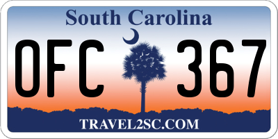 SC license plate OFC367