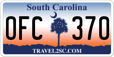 SC license plate OFC370