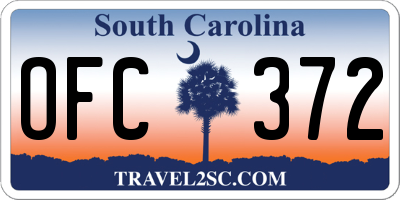 SC license plate OFC372