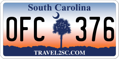 SC license plate OFC376