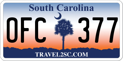 SC license plate OFC377