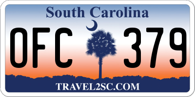 SC license plate OFC379