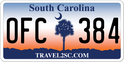 SC license plate OFC384