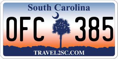 SC license plate OFC385