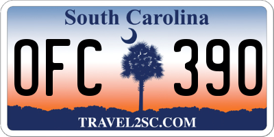 SC license plate OFC390
