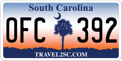 SC license plate OFC392