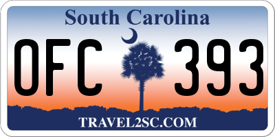 SC license plate OFC393
