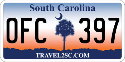 SC license plate OFC397