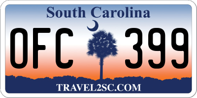 SC license plate OFC399