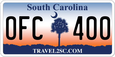SC license plate OFC400