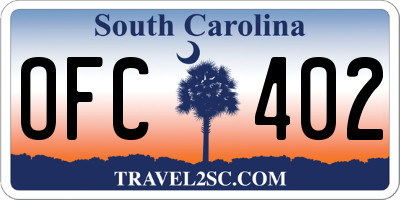 SC license plate OFC402