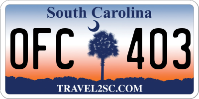 SC license plate OFC403