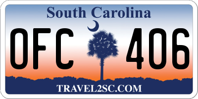 SC license plate OFC406