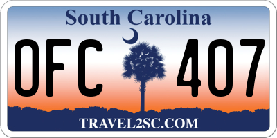 SC license plate OFC407